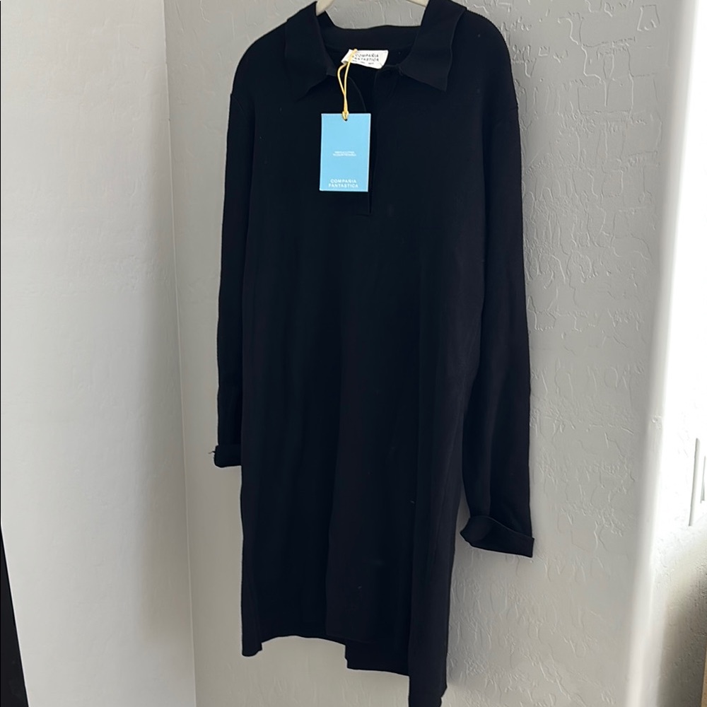 Black Polo Neck Sweater Dress